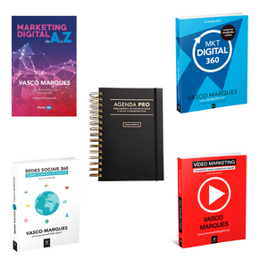 Pack quatro livros marketing digital e Agenda Pro Perpétua