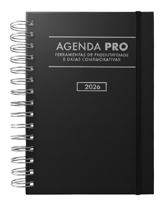 Agenda Pro 2026 argolas prateadas