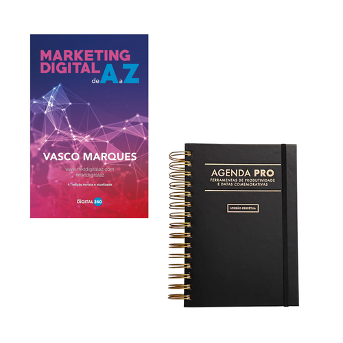 Pack livro Marketing Digital de A a Z  e Agenda Pro Perpétua