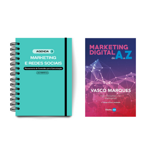 Pack Agenda de Marketing e Redes Sociais e livro Marketing Digital de A a Z